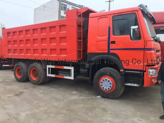 موتور 6 سیلندر 375HP سنگین وظیفه دامپ دامپر Tipper HOWO کامیون ماشین آلات ساختمانی