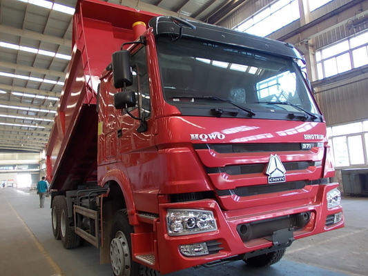 کار سنگین 6 × 4 چرخ محرک سینوتروک HOWO کامیون های زباله ریختن با گواهینامه تایر ISO