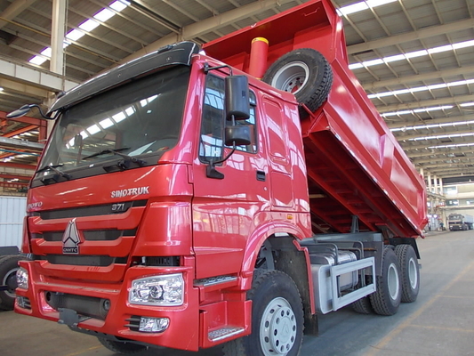 کار سنگین 6 × 4 چرخ محرک سینوتروک HOWO کامیون های زباله ریختن با گواهینامه تایر ISO